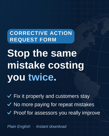 ISO 9001:2026 Corrective Action Request Template