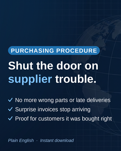 ISO 9001:2026 Purchasing Procedure Template