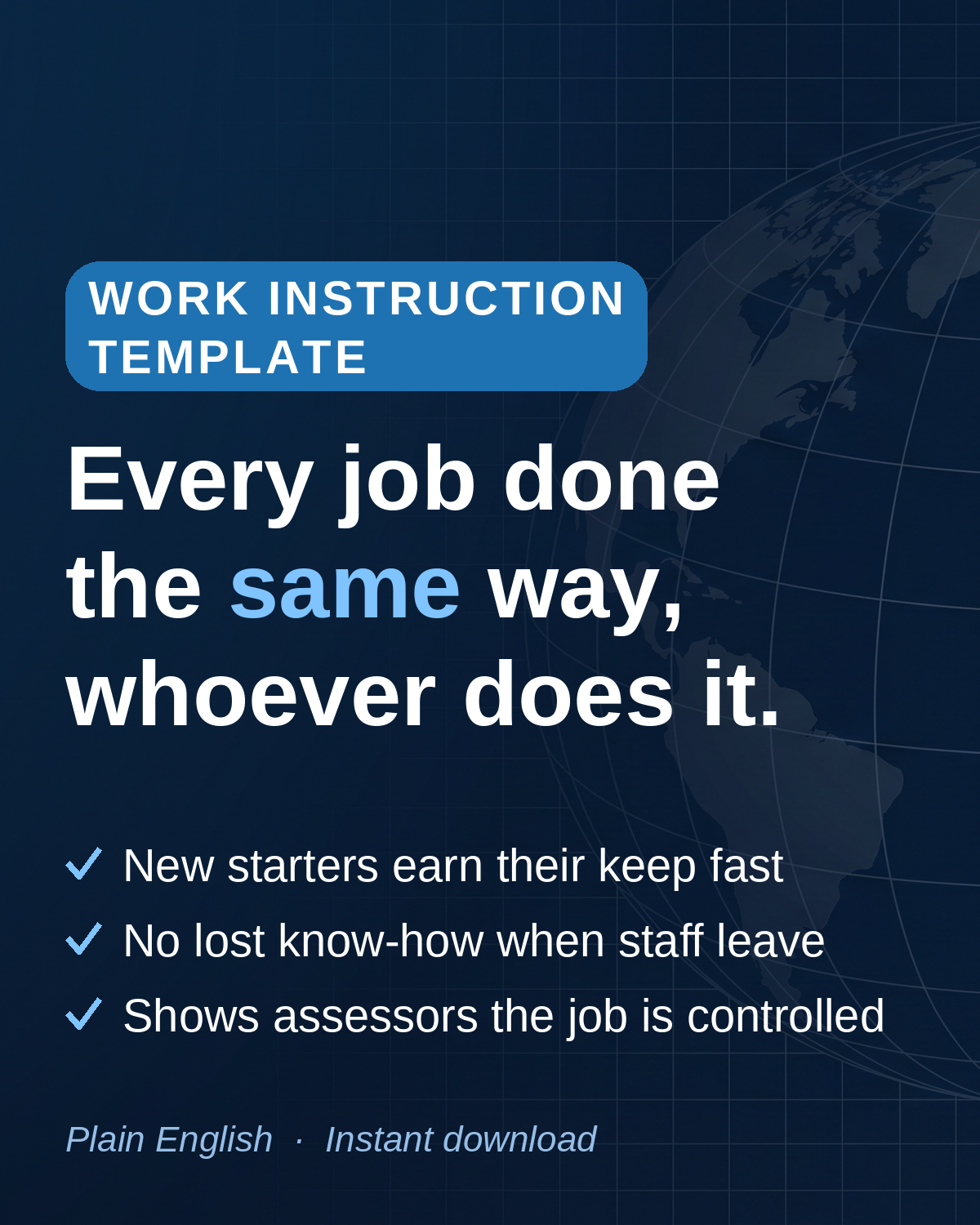 ISO 9001:2026 Work Instruction Template
