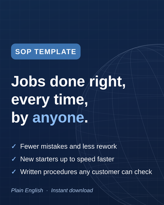 SOP Template: Standard Operating Procedure Template (Word)