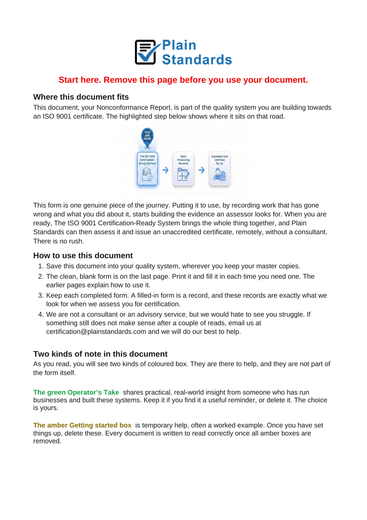 ISO 9001:2026 Nonconformance Report Template