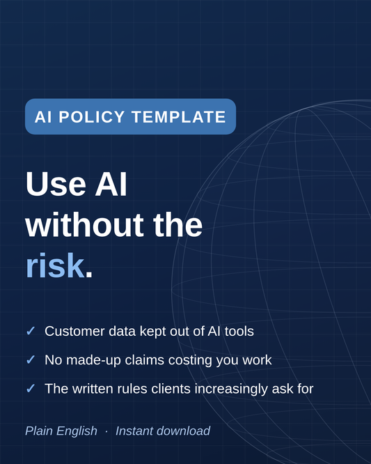 AI policy template in Word, use AI without the risk