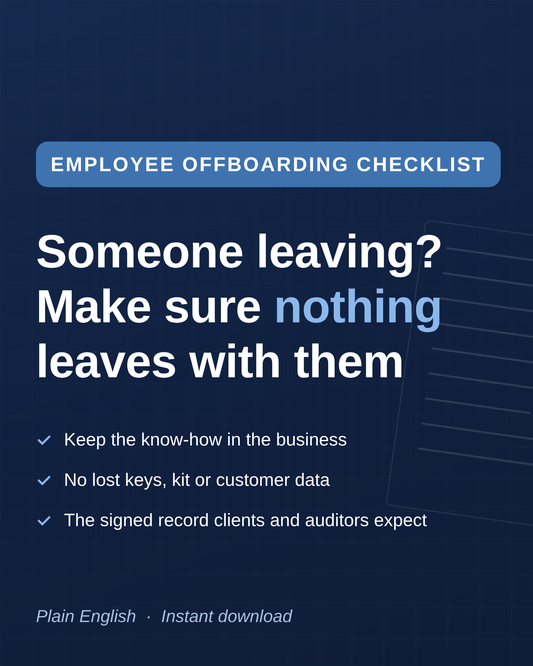 Employee Offboarding Checklist template, editable Word file