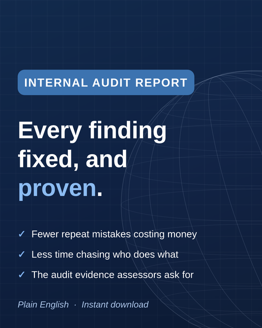ISO 9001:2026 Internal Audit Report Template, editable Word file